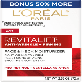 L'Oreal Paris Revitalift Anti- and Firming Face & Neck Cream, Bonus Size, 2.55 fl. oz.
