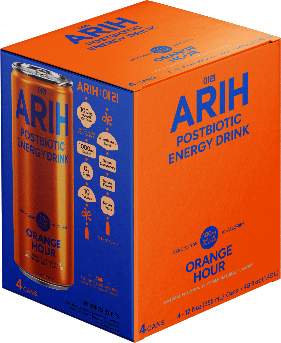 ARIH BTS' Choice Postbiotic Energy Drink Bundle, Multiple Flavors, 16 cans