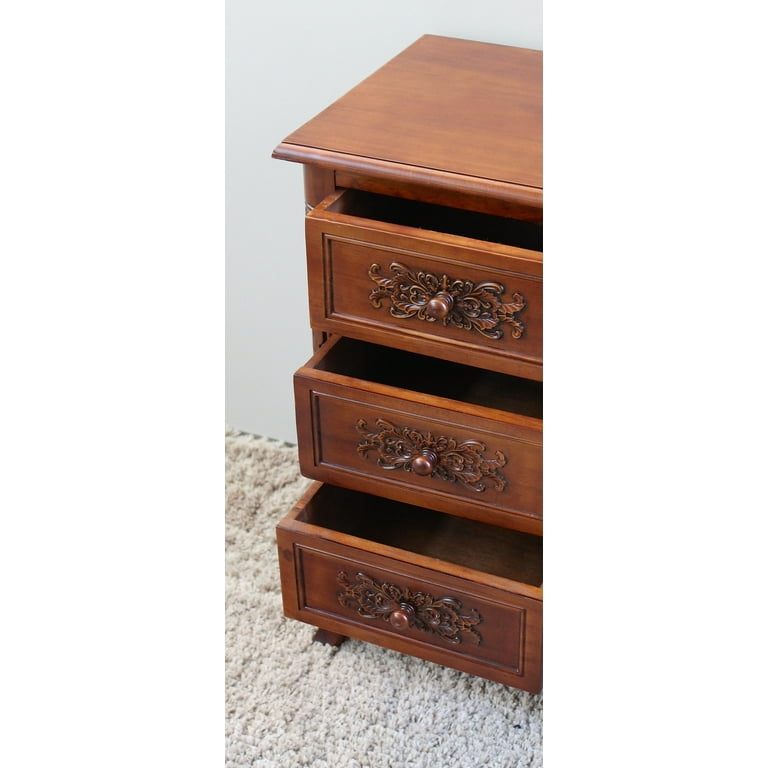 International Caravan Carved Wood Three End Table International Caravan Carved Wood Three End Table