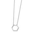 thumbnail image 1 of Collier Hexagonal en Argent Sterling 925 Rhodié 18 Pouces, 1 of 1