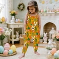 thumbnail image 2 of Aihuaihua Easter Day Outfit for Kid Girls Jumpsuit Romper Spring Summer Outfit with Pockets Easter Toddler Girl Outfit, 2 of 4