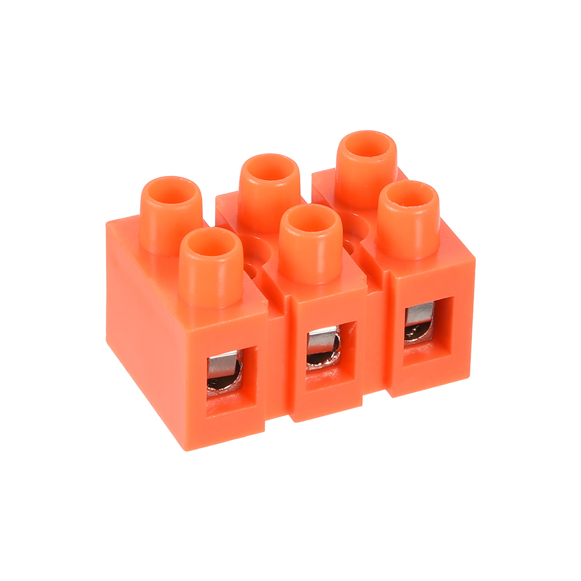 6 Pcs 600V 36A Dual Row 10 Positions H3801-10 Screw Terminal Electric Barrier Strip Block uxcell Terminal Block 
