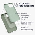 thumbnail image 2 of Étui en Silicone TPU Compatible avec iPhone 13 - Étui de Téléphone Mince avec Finition Douce - Gris Vert, 2 of 8