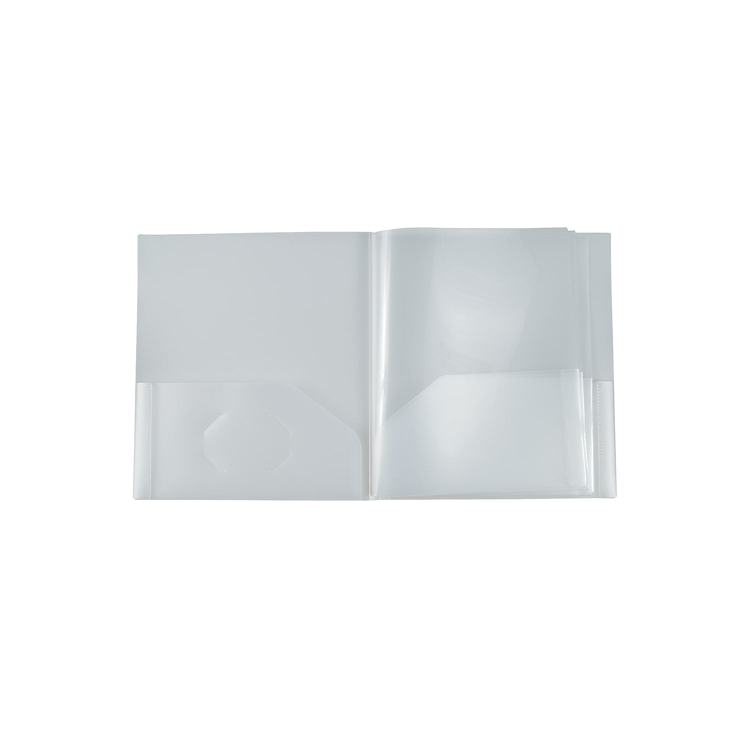 JAM Paper Heavy Duty Plastic Multi Pocket Folders, 10 Pocket Organizer, Clear, 3/Pack