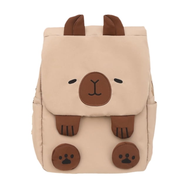 Mochila Capibara Mochila Ligera Portátil con Correas Ajustables Casual Caqui