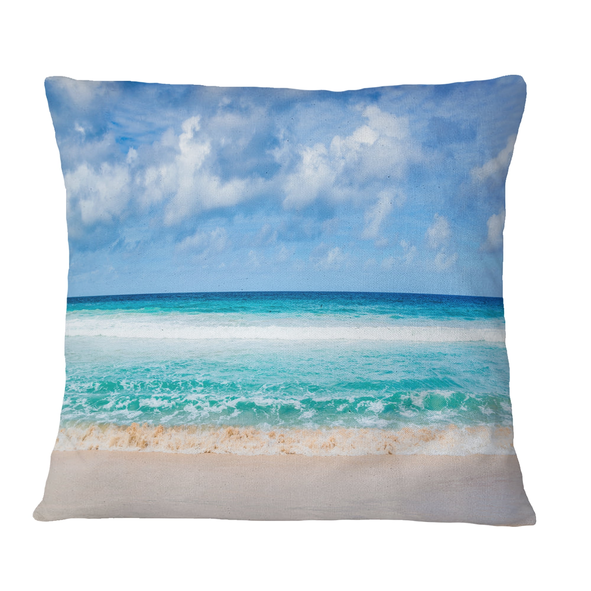 Designart 18" x 18" White Polyester Throw Pillow