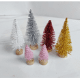 thumbnail image 2 of Mini árbol de Navidad dorado y plateado con purpurina roja Torre de pino Decoración de escritorio Árbol de Navidad pequeño 4-13cm, 2 of 4