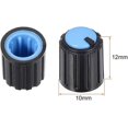 thumbnail image 2 of 5 uds 6mm eje de inserción 10x12mm perilla giratoria de potenciómetro de plástico azul, negro, 2 of 4