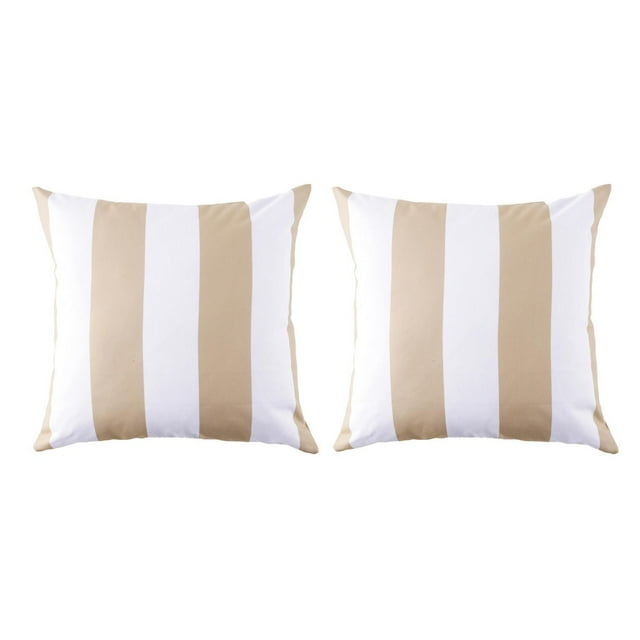Coussin carré d'extérieur 18in - bande aqua (paquet de 2)