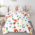 thumbnail image 1 of YST Hummingbird Ensemble de Douillette 7 Pcs, Grand Lit, Feuilles et Fleurs Colorées, 1 of 5