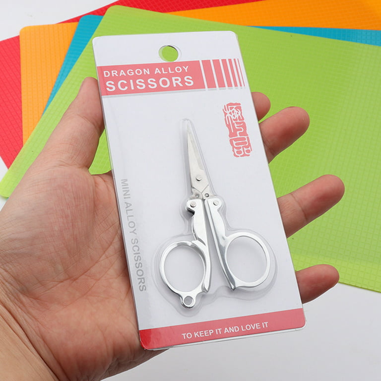 Stainless Steel Folding Scissors Portable Foldable Scissors Mini Craft  Scissors 