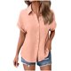thumbnail image 5 of Camisas para mujer,Blusa informal de manga corta para mujer, cuello redondo, corte holgado, suave tejido de rayón sintético, ideal para uso diario y en casa, sopatenor, 5 of 9
