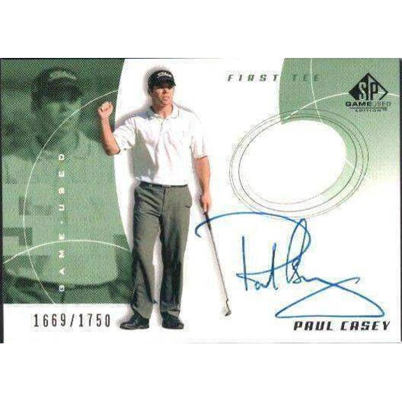 Collectible Paul Casey Signed 2002 Upper Deck SP Golf First Tee Certified Autograph Worn Shirt Swatch Card, Numbered to 1750