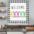 thumbnail image 5 of Bunny Easter Sheer Curtains 63 Inches Long, Black White Checkered Modern Art Light Filering Curtains, Breathable Simi Curtain Privacy Drapes for Living Room Bedroom Lightweight Window Treatment, 5 of 9