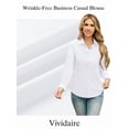 thumbnail image 6 of Vividaire Womens Button Down Shirts Long Sleeve Wrinkle Free Shirts Regular Fit Formal Work Blouses Dress Tops, 6 of 9