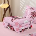 thumbnail image 5 of Manfei Leopard Print Bowknot Zipper Twin Comforter Sets with Fitted Sheet and 2 Pillowcases For Girls,Colorful Kawaii Loves Stars Print Kids Zipper Bedding Set,Pink Reversible,4 Pieces, 5 of 7