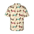 thumbnail image 3 of Fotbe Dachshund Dog Puppy Hawaiian Shirt for Men Unisex Summer Beach Casual Short Sleeve Cotton Linen Button Down Shirts-Medium, 3 of 9