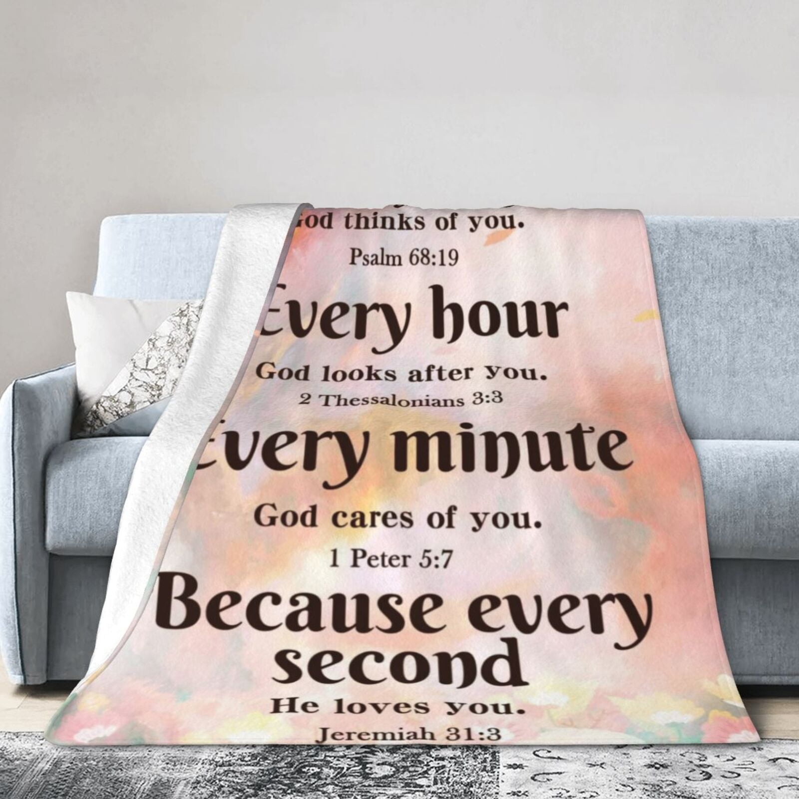Newhomestyle Bible Verse Blanket with Inspirational Thoughts and