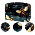 thumbnail image 2 of Honeybee Large Capacity Waterproof Printed Design Cosmetic Storage Bag Travel Pouch Girls Toiletry Bag Storage Bag Lightweight Zipper Closure Suitable for Ladies and Girls Out and Travel, 2 of 6