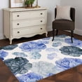 thumbnail image 3 of Blue Ombre Spring Floral Area Rugs 4'x6', Washable Small Throw Rugs for Office Bathroom, Summer Botanical Flowers Indoor Outdoor Rug Non-Slip Low Pile Carpet Runner Reversible Floor Mats, 3 of 8