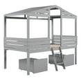 thumbnail image 3 of Playhouse Design Bed with Two Storage Drawers, Window and Roof, Twin Size Wood Bed Daybed Twin Size House Low Loft Bed Can be Decorated for Girls, Boys(Gray), 3 of 8