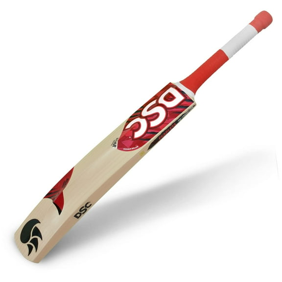 DSC Roar Terra Kashmir Willow Wood Tennis Cricket Bat , Size 1 | Red, With Full Cover , Made From Lightweight Kashmir Willow