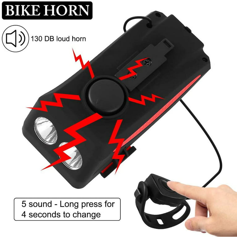 Bike Light Set, 2Led USB Rechargeable Bike Light Phone Mount with Tail Light  for Night Riding 