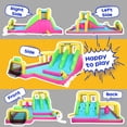 thumbnail image 4 of JOYMOR 6-in-1 Inflatable Double Water Slide Park for Kids Backyard, Bounce House w/ Obstacle Crossing, Ball Net, Climbing Wall, Water Gun, Bouncer Castle Outdoor Playhouse (Included Blower), 4 of 8