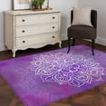 thumbnail image 3 of Boho Floral Area Rugs 4'x6', Washable Small Throw Rugs for Office Bathroom, Purple Flowers Vintage Bohemian Watercolor Indoor Outdoor Rug Non-Slip Low Pile Carpet Runner Reversible Floor Mats, 3 of 8