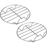Topboutique Round Stainless Steel Roasting Baking Steaming Cooling Rack Cooking Grid Grill Fits for Dutch Oven (7 inch fits for 8-inch Dutch Oven ) 2 Pack，For Christmas, Thanksgiving Gift