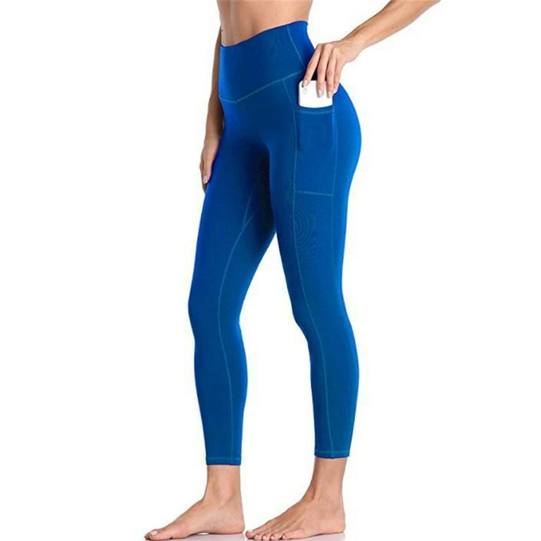Gubotare Workout Leggings For Women Women's Yoga Pants High Waist 7/8  Length Leggings Tummy Control Non See-Through Workout Sport Running Pants,Dark  Blue XL 