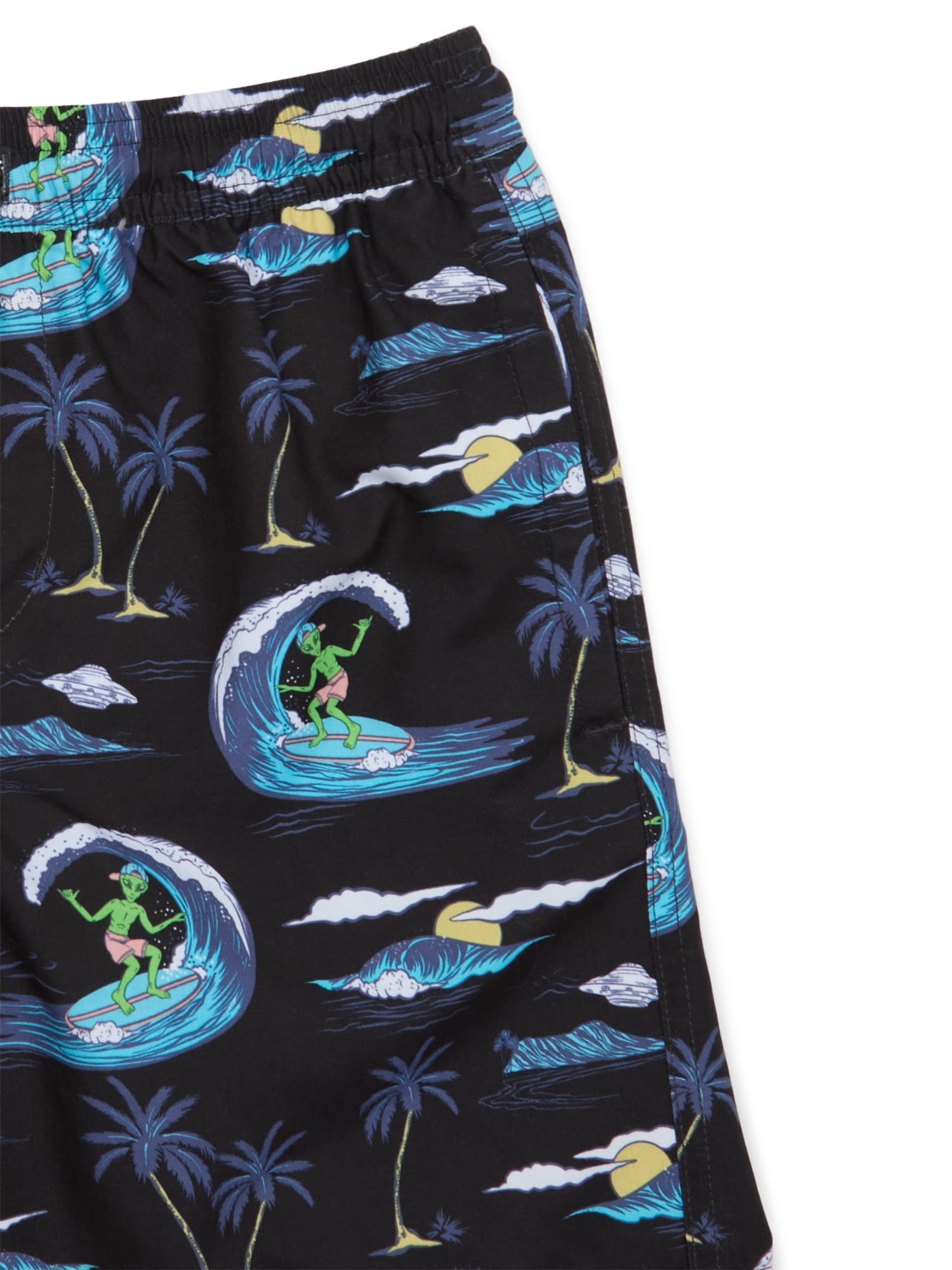 Wonder Nation Boys Quick Dry Rigid Swim Trunks with UPF 50+, Sizes 4-18 & Husky