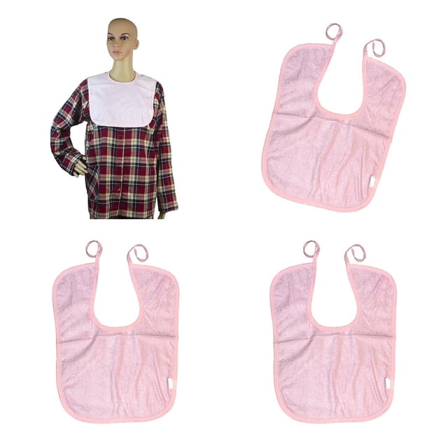3 Baberos Cortos para Adultos / Protector de Ropa - Protege Ropa Y Ancianos a Prueba de Agua Macarena Babero para adultos con discapacidad