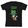 thumbnail image 1 of T-Shirt à Manches Courtes Col Rond Noir pour Jeunes Jockey du Film Minecraft, 1 of 2