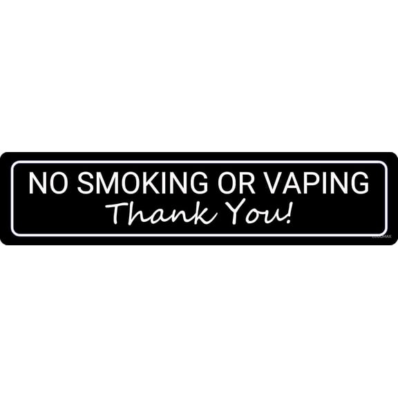 No Smoking Or Vaping Sign Warning Sign Metal Plate Wall Plate Metal Poster Cafe Bar Shop Home Wall Decor Metal Sign 4"x16"