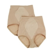 Cupid Extra Firm Waistline Shaping Panty Brief with Tummy Panel, 2-Pack (Womens)