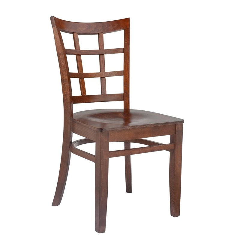 Lattice Side Chair Medium Oak with wood seat set of 2 ...