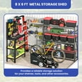 thumbnail image 3 of ModFusion 8x6 ft Storage Shed with Galvanized Steel, Metal Double Door for Backyard, Garden Tools House, Dark Gray, 3 of 11