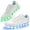 White, variant on USB-Rechargeable Illuminated Sneakers for Adult - Phosphorescent Trim Details for Enhanced Night Visibility