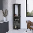 thumbnail image 4 of Brown Corner Bar Cabinet with Double Glass Doors and Glass Rack / Display Liquor in Primary Spaces, 4 of 4