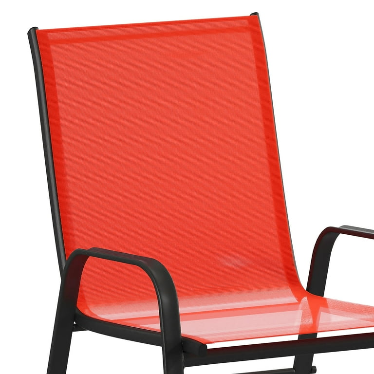 Red stacking patio chairs discount