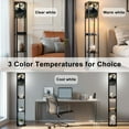 thumbnail image 3 of Arts Floor Lamp with Shelves Corner Bookshelf Lamp for Living Room Bedroom Office Decor, Mystic Vigilante Silhouette Wall Decor LED Modern tall Lamp with 3 Color LED Bulb, 3 of 5