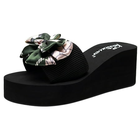 

Follure Girl women s casual shoes Women s Slippers Fashion Ladies Summer Beach Sliders Casual Wedges Sandals Shoes Green 35