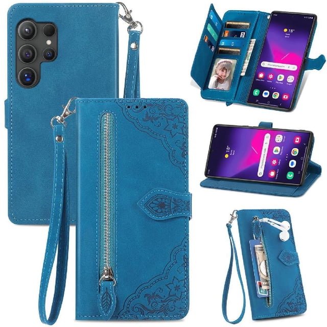 Funda billetera anti-golpes para GANGXUN Samsung Galaxy S25 Ultra , ideal para día a día y trabajo