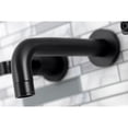 thumbnail image 4 of Kingston Brass KS8120KL Whitaker Double-Handle 3-Hole Wall Mount Bathroom Faucet in Matte Black, 4 of 8