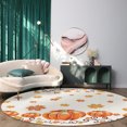 3 Ft Round Area Rug Mats for Living Room Thanksgiving Day Fall Pumpkins