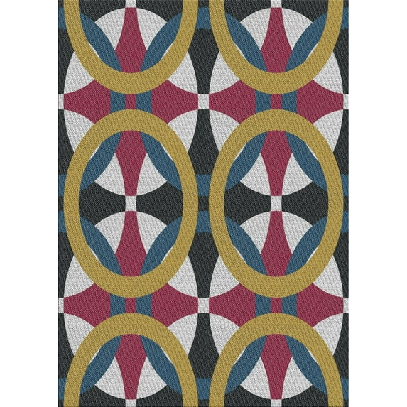 Ahgly Company Machine Washable Indoor Rectangle Transitional Eggplant Purple Area Rugs, 7' x 9'