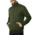thumbnail image 4 of DAFPZW Mens Full Zip Fleece Jackets Long Sleeve Mock Neck Lightweight Outwear Outdoor Casual Athletic Coat with Pockets, 4 of 9
