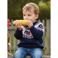thumbnail image 4 of BemeyourBBs Toddler Baby Girl Boy Patriotic American Flag Sweater 4th of July Outfits Crewneck Long Sleeve Stars Pullover Warm Knit Sweaters Tops Spring Fall Winter Clothes, 4 of 9