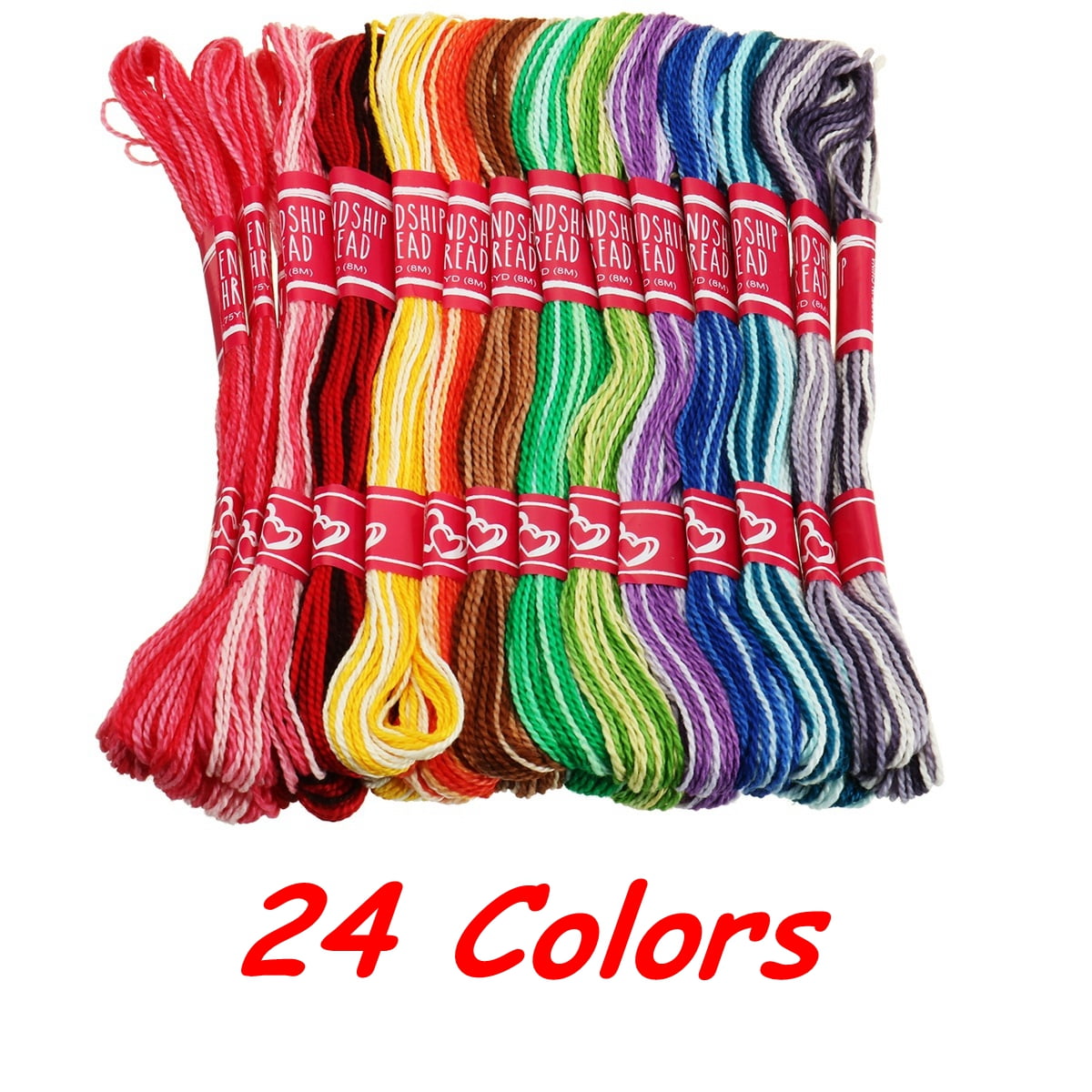 Mixed 24 Colors Cross Threads Sewing Threads Cross Stitch Embroidery